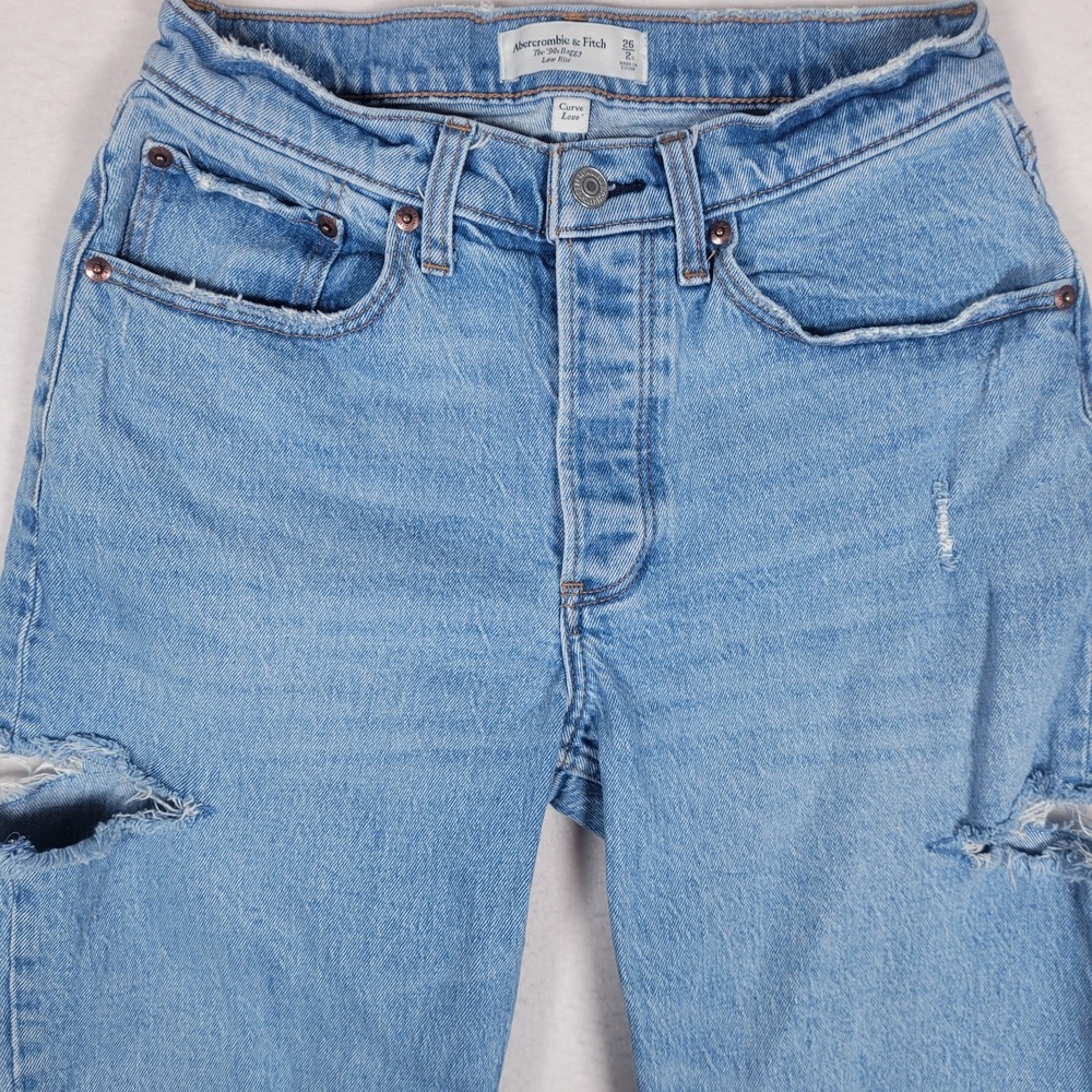 Abercrombie & Fitch Light Blue Distressed Ankle Jeans